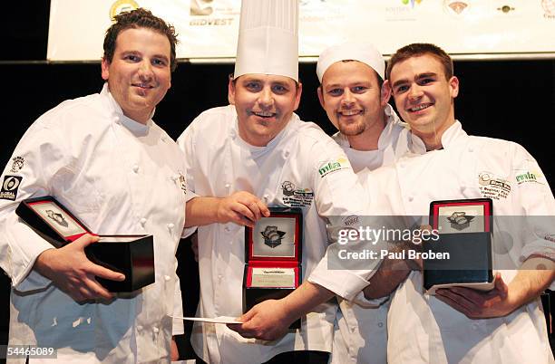 The Australian team poses after coming in second place during the third regional final of the Black Box Culinary Challenge held at the Gold Coast...