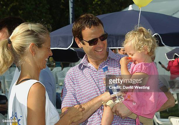 Ulrika Jonsson, her husband Lance Gerrard-Wright and one of their children attend the Hydro Active Womens Challenge, the London leg of the UK's...