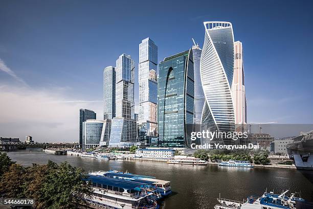 moscow international business center - russia business stock pictures, royalty-free photos & images