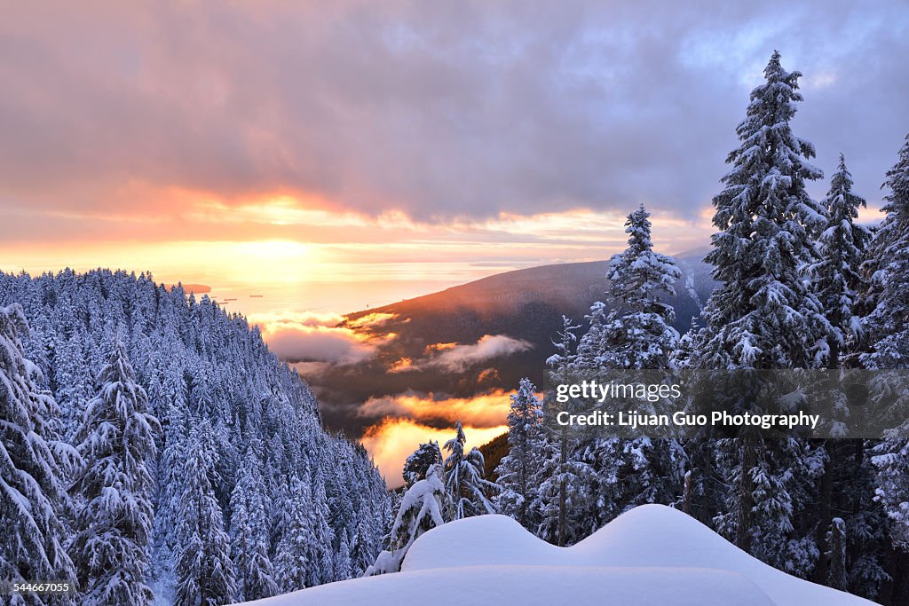 Grouse Mountain sunset, the Peak of Vancouver