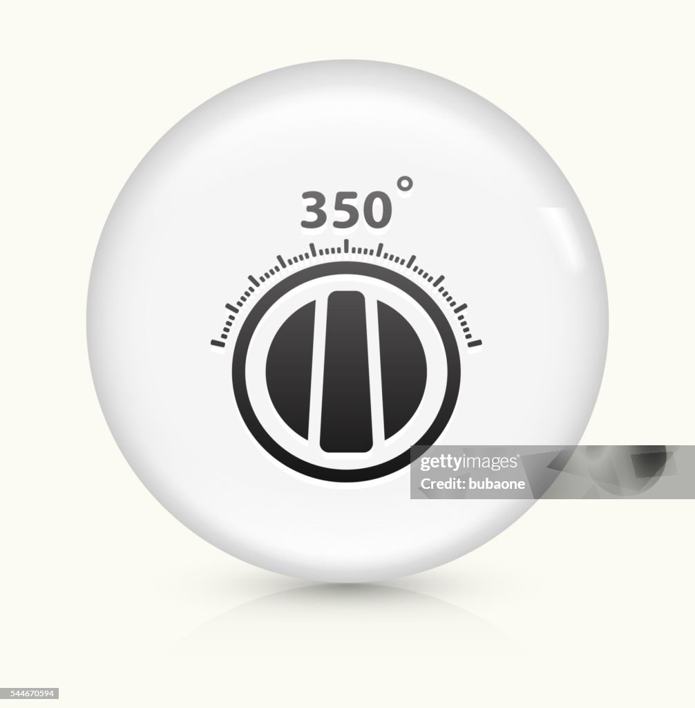 Cooking Degrees icon on white round vector button