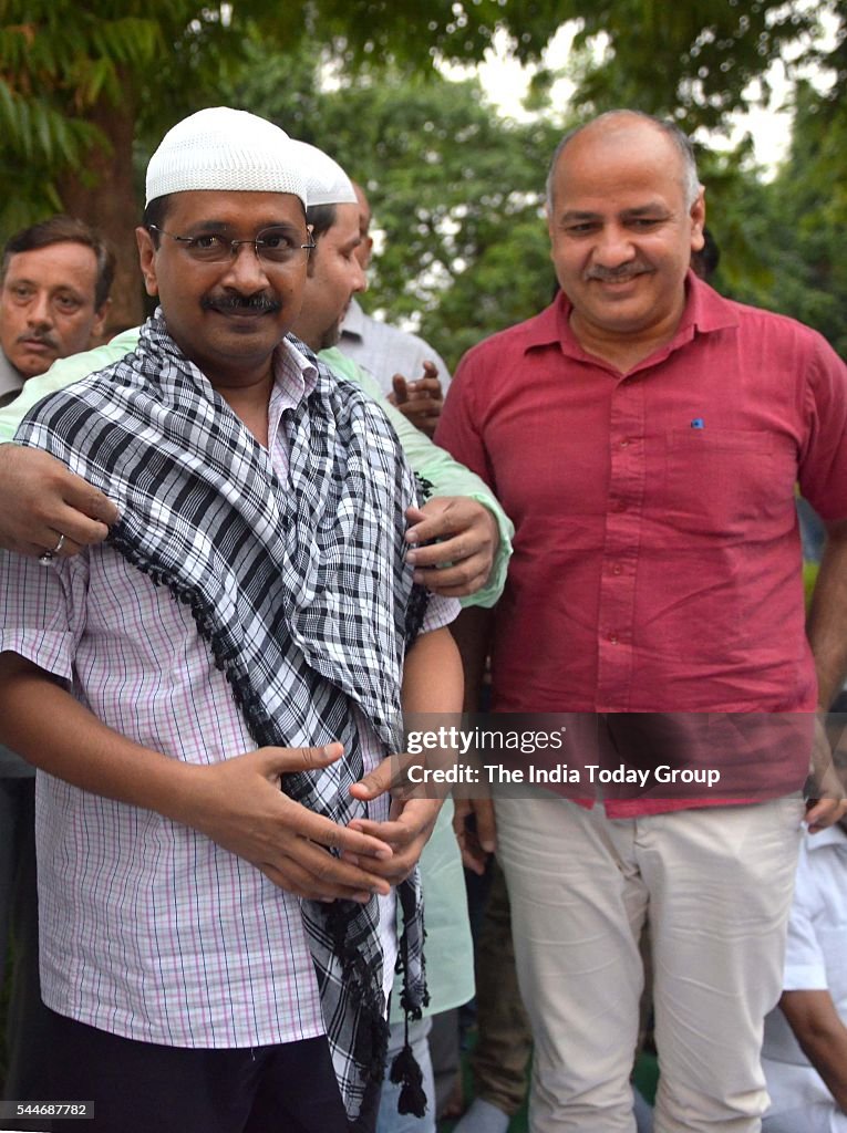 Arvind Kejriwal during an Iftar party