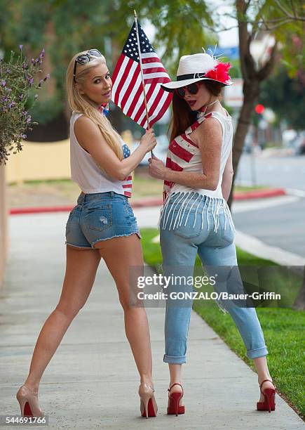 Ana Braga and Phoebe Price are seen on July 03, 2016 in Los Angeles, California.