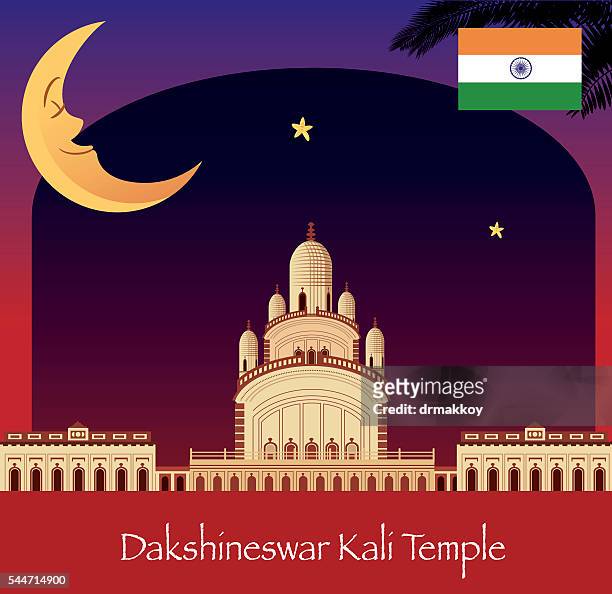 dakshineswar kali temple - dakshineswar kali temple stock illustrations