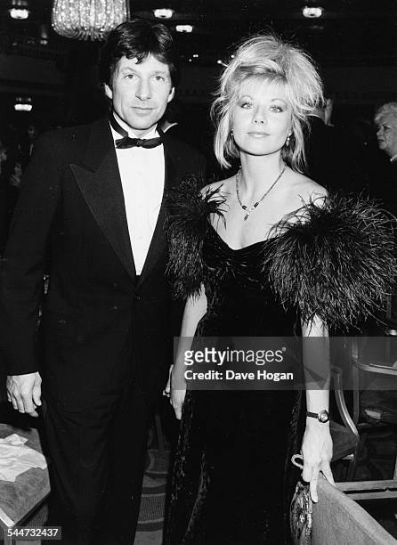 Actors Glynis Barber and Michael Brandon, television's 'Dempsey and Makepeace', attending the BAFTA Awards in London, March 18th 1986.