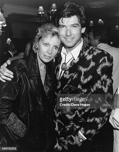 Actor Pierce Brosnan and his wife Cassandra Harris at a West End party, London, June 4th 1986.