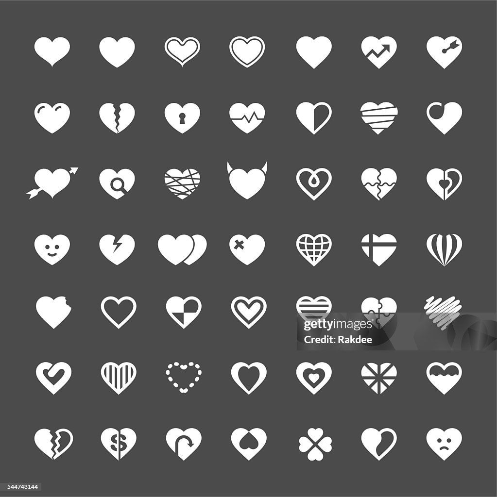 Heart Icon 49 Icons - White Series