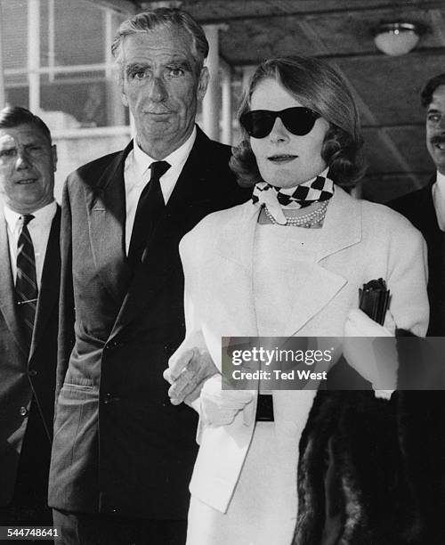 Lord Avon, formerly Sir Anthony Eden, and his wife arriving at London Airport, August 29th 1962.