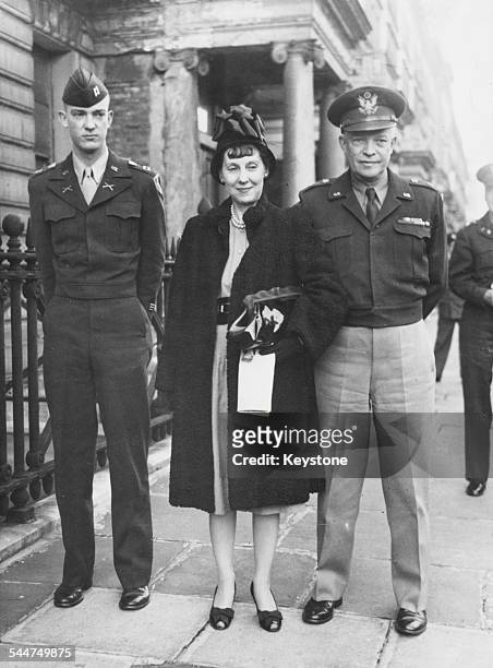 General Dwight Eisenhower with his wife and son, Captain John Eisenhower, in London, October 10th 1946.