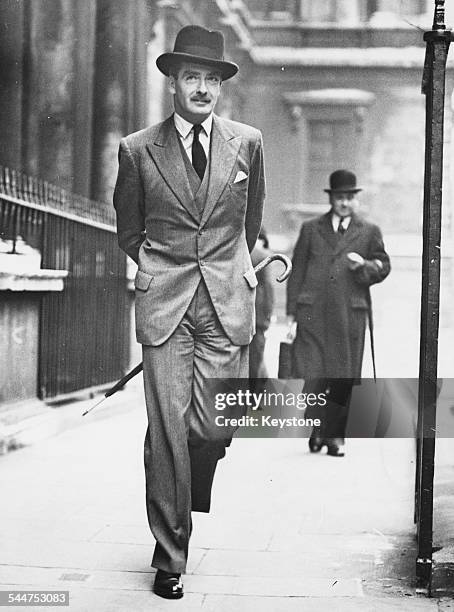 Foreign Secretary Sir Anthony Eden arriving for a Cabinet Meeting at 10 Downing Street, London, October 6th 1937.