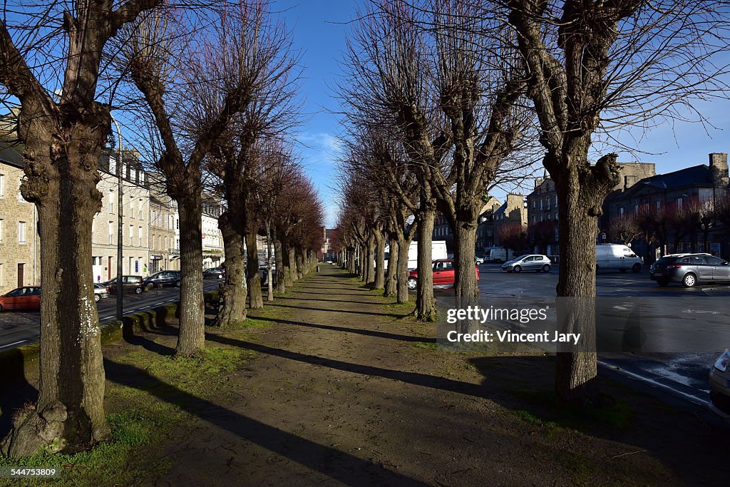Pedestrian path in the city center of Dinan