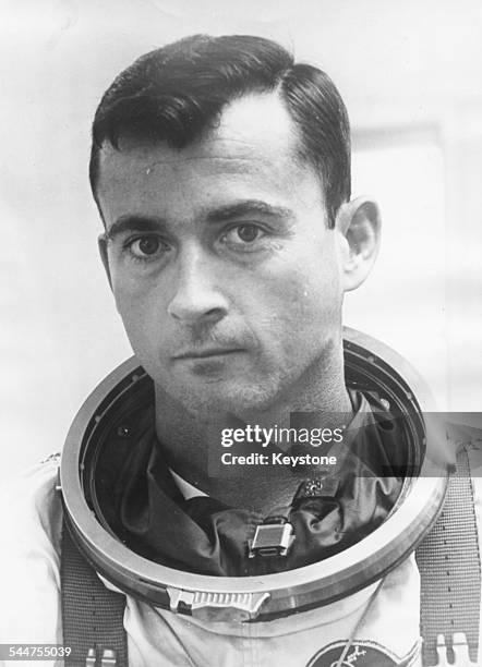 Portrait of Gemini-10 astronaut John W Young wearing his flight suit, July 19th 1966.