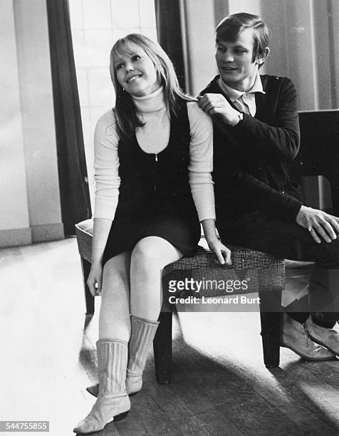Actors Michael York and Tessa Wyatt rehearsing the play 'Just Cause' at the Adeline Genee Theatre, East Grinstead, February 13th 1967.