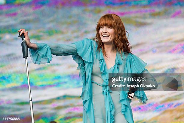 Florence Welch of Florence and the Machine performs on stage during day two of Barclaycard Presents British Summer Time Hyde Park on July 2, 2016 in...
