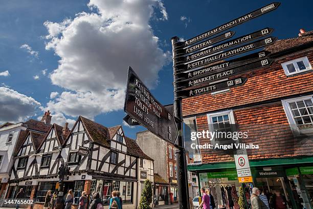 salisbury, cross between crane st. and high st. - wiltshire stock pictures, royalty-free photos & images