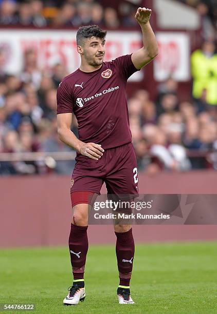 Callum Patterson of Heats in action during the UEFA Europa League First Qualifying Round match between Heart of Midlothian FC and FC Infonet Tallinn...