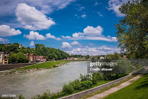 laufen - bavaria - rio salzach imagens e fotografias de stock