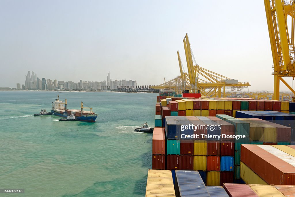 Container ship in  Dubai