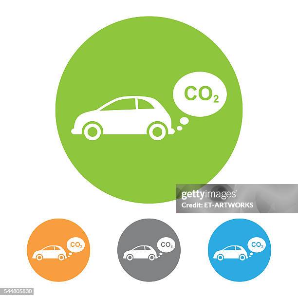 vector co2 emissions icon - exhaust pipe stock illustrations