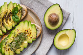 Toast with avocado and cress