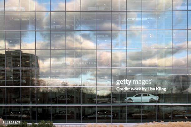 dresden - factory building reflections - car reflection stock pictures, royalty-free photos & images