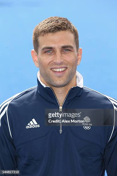 George Pinner of Team GB during the Announcement of Hockey Athletes Named in Team GB for the Rio 2016 Olympic Games at the Bisham Abbey National...