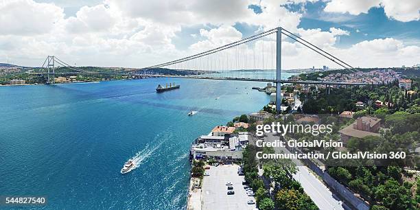 aerial view of bosphorus, istanbul - bosphorus stock pictures, royalty-free photos & images