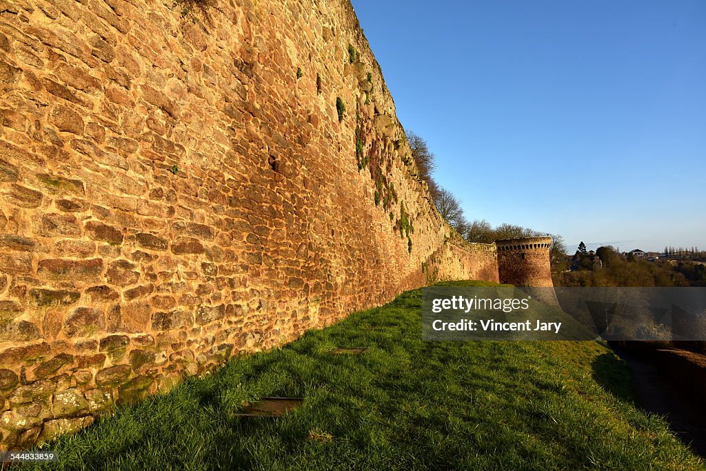 Rampart and wall of dinan city french brittany