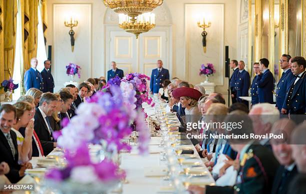 King Willem-Alexander and Queen Maxima of The Netherlands host a lunch for visiting Greek President Prokopis Pavlopoulos and his wife Vlasia...