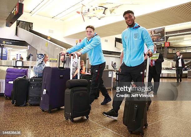 West Ham United F.C. Players Marcus Browne and Moses Makasi arrive at Sea-Tac International Airport July 2, 2016 in Seattle, Washington. West Ham...