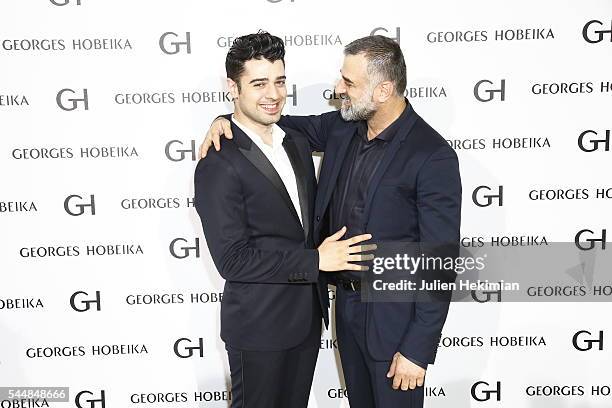 Jad Hobeika and Georges Hobeika attend the Georges Hobeika Haute Couture Fall/Winter 2016-2017 show as part of Paris Fashion Week on at Ecole de...