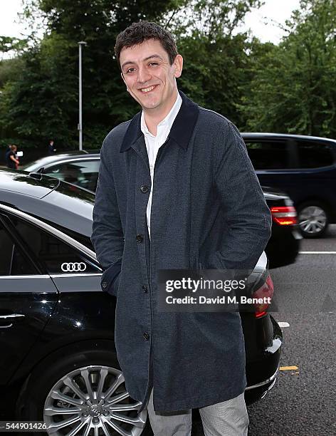 John Dagleish arrives in an Audi at the Olivier Awards Summer Party at Victoria and Albert Museum on July 4, 2016 in London, England.