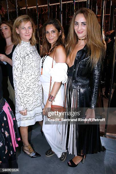 Elizabeth Von Guttman, Astrid Munoz and Alexia Niedzielski attend the Repossi Vendome Flagship Store Inauguration at Place Vendome on July 4, 2016 in...