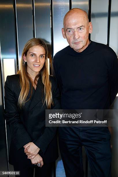 Creative director of the Italian jewellery brand Repossi, Gaia Repossi and architect Rem Koolhaas attend the Repossi Vendome Flagship Store...
