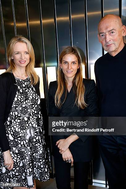 Louis Vuitton's executive vice president, Delphine Arnault, Creative director of the Italian jewellery brand Repossi, Gaia Repossi and architect Rem...