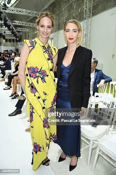 Lauren Santo Domingo and Sabine Getty attend the Giambattista Valli Haute Couture Fall/Winter 2016-2017 show as part of Paris Fashion Week on July 4,...