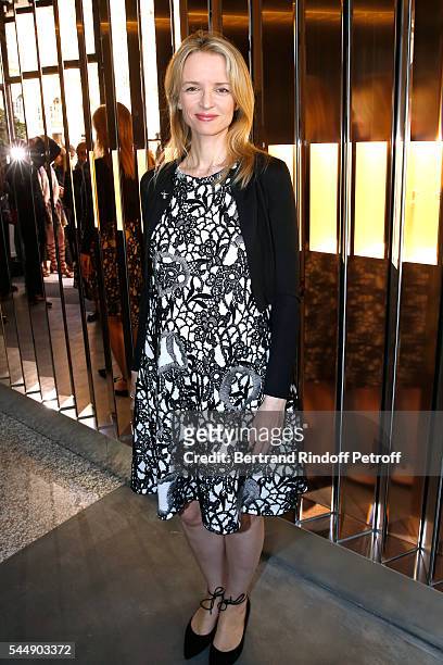 Louis Vuitton's executive vice president, Delphine Arnault attend the Repossi Vendome Flagship Store Inauguration at Place Vendome on July 4, 2016 in...
