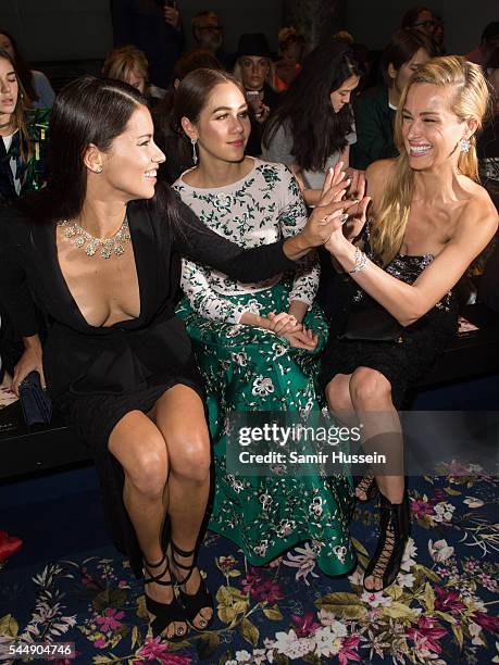 Adriana Lima, Champoo Araya A Hargate and Petra Nemcova attend the Ralph & Russo Haute Couture Fall/Winter 2016-2017 show as part of Paris Fashion...