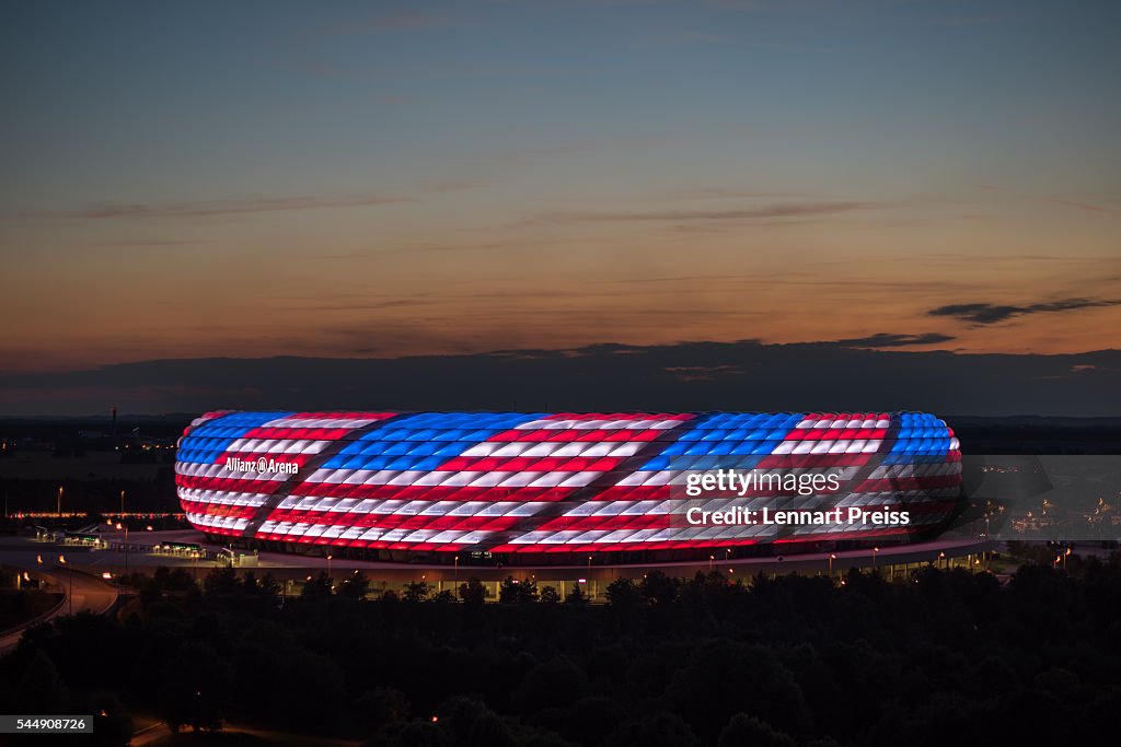 Allianz Arena Illuminated To Celebrate Independance Day