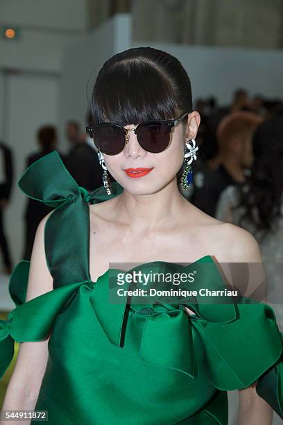 Leaf Greener attends the Giambattista Valli Haute Couture Fall/Winter 2016-2017 show as part of Paris Fashion Week on July 4, 2016 in Paris, France.