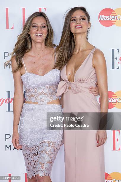 Model Ariadne Artiles and her sister Aida Artiles attend 'Elle Gourmet' Awards 2016 party at the Italian Embassy on July 4, 2016 in Madrid, Spain.