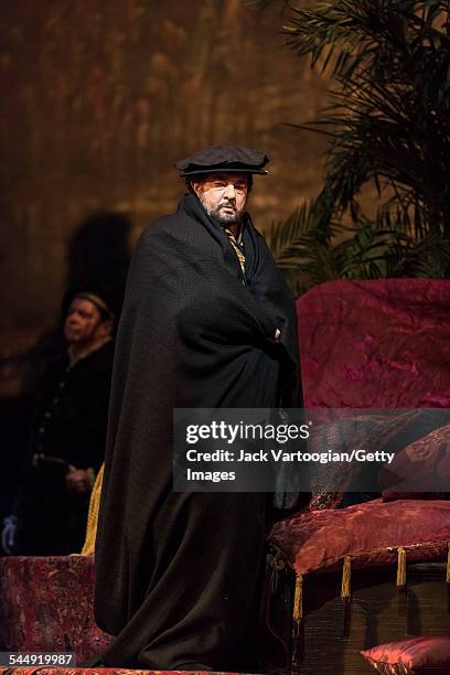 Spanish tenor Placido Domingo performs during the final dress rehearsal prior to the season premiere of the Metropolitan Opera/Pier Luigi Samaritani...