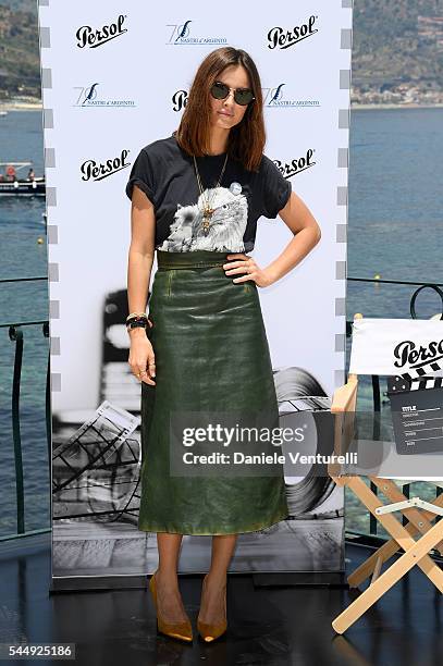 Actress Katarzyna Smutniak attends a press conference for Nastri D'Argento on July 2, 2016 in Taormina, Italy.