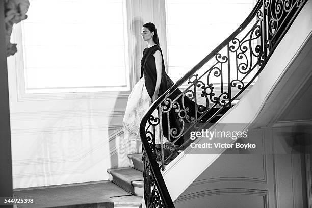 Model walks the runway during the Christian Dior Haute Couture Fall/Winter 2016-2017 show as part of Paris Fashion Week on July 4, 2016 in Paris,...