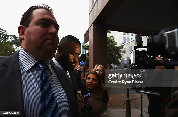 Parramatta Eels NRL player Semi Radradra arrives at Parramatta Civil Court on July 5, 2016 in Sydney, Australia. Radradra has been charged with...