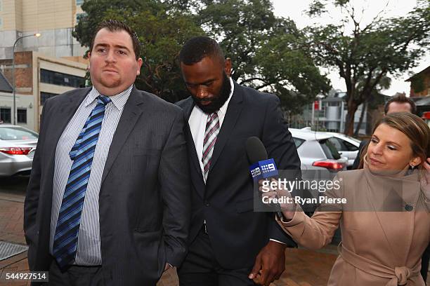 Parramatta Eels NRL player Semi Radradra arrives at Parramatta Civil Court on July 5, 2016 in Sydney, Australia. Radradra has been charged with...