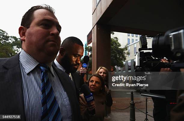 Parramatta Eels NRL player Semi Radradra arrives at Parramatta Civil Court on July 5, 2016 in Sydney, Australia. Radradra has been charged with...