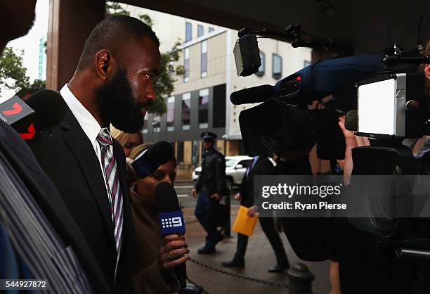 Parramatta Eels NRL player Semi Radradra arrives at Parramatta Civil Court on July 5, 2016 in Sydney, Australia. Radradra has been charged with...