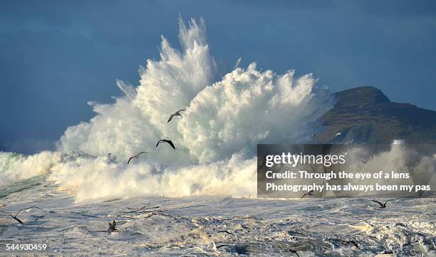crashing waves - dingle bay stock pictures, royalty-free photos & images
