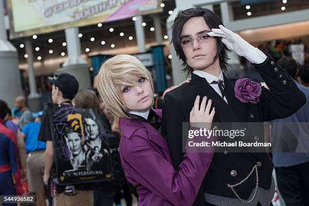 Cosplayers attend the Anime Expo 2016 at Los Angeles Convention Center on July 03, 2016 in Los Angeles, California.